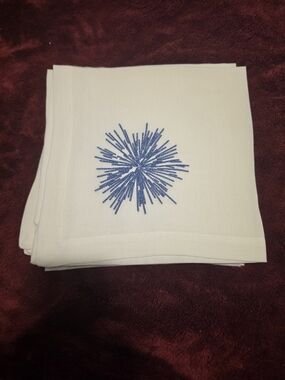 Bodrum White Starburst Embroidered Napkins Set of 4